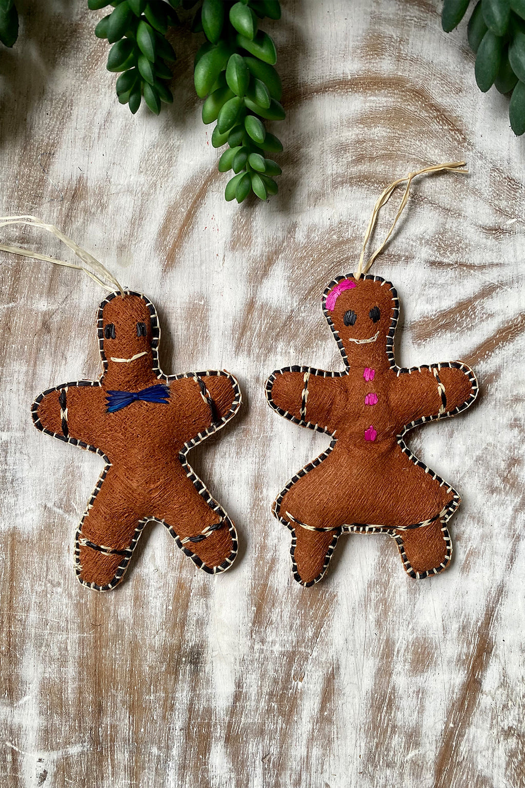 Ugandan Bark Cloth Gingerbread Pal Ornament