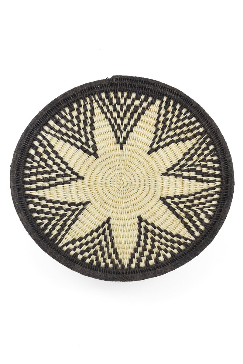 Assorted Medium Black & Natural Sisal Wall Baskets - Limited Edition