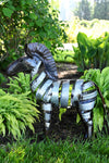 Recycled Metal Ribbon Zebra Sculpture