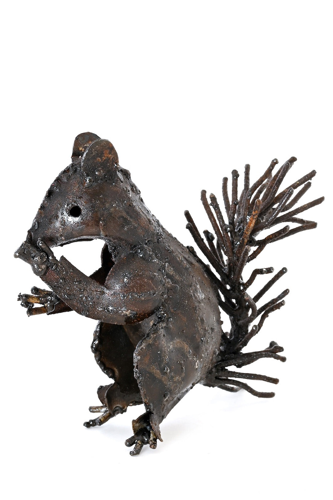 Recycled Metal Squirrel Sculpture