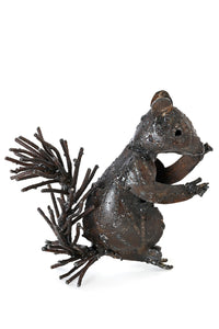 Recycled Metal Squirrel Sculpture