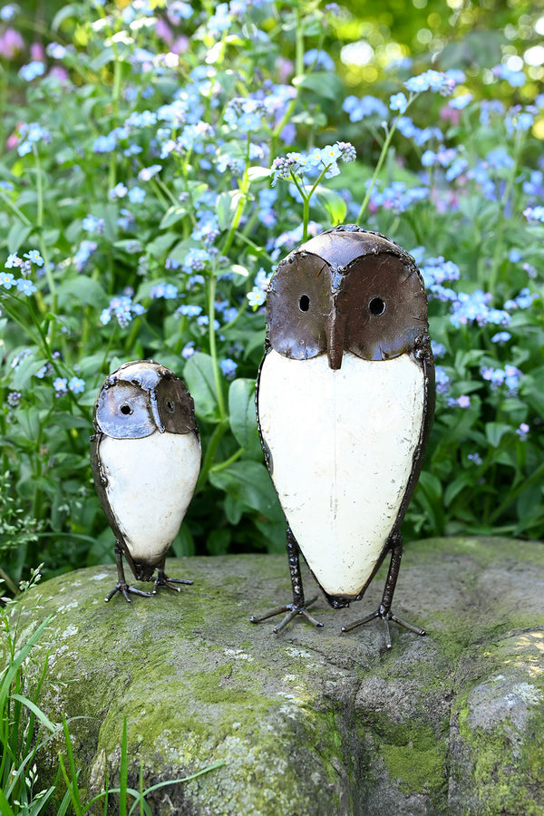 Recycled Metal Owl Sculptures