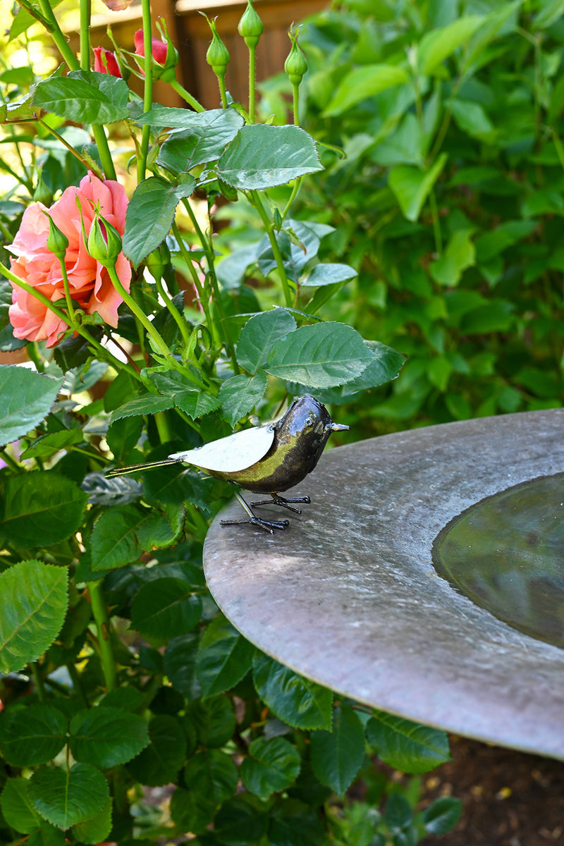 Small Recycled Metal Bird Sculpture