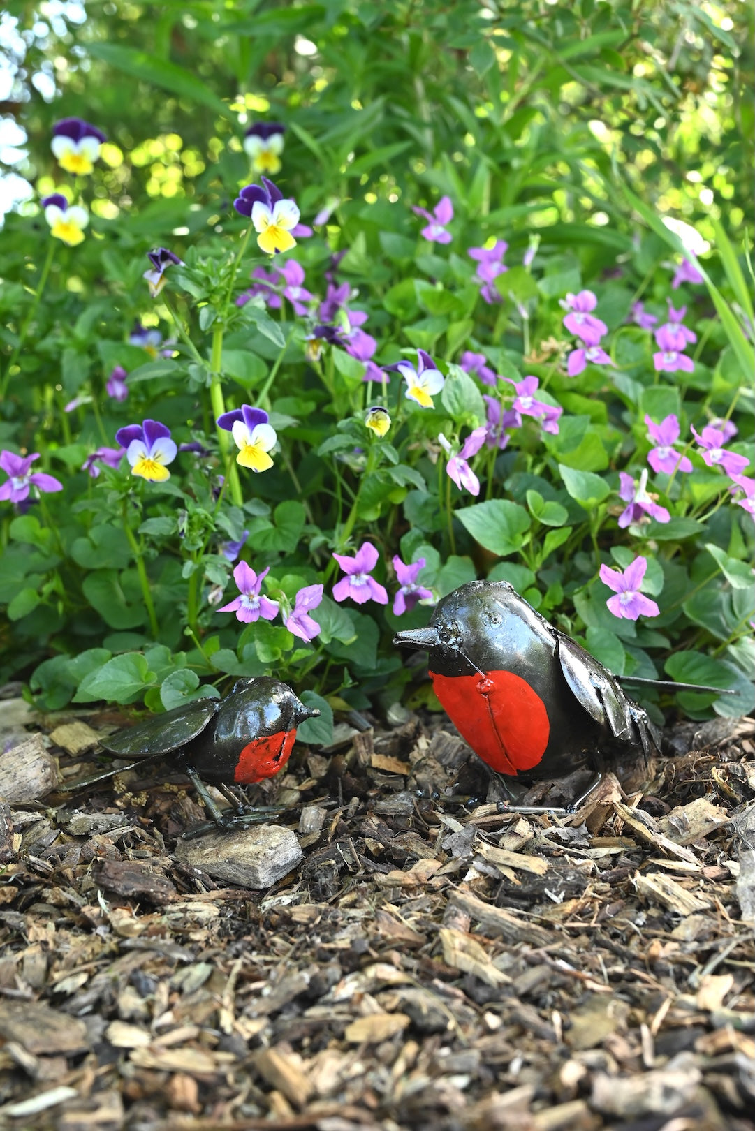 Tiny Recycled Metal Robin Sculpture