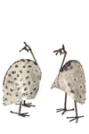 Medium Recycled Metal Guinea Fowl Bird from Zimbabwe