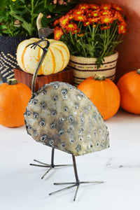 Large Recycled Metal Guinea Fowl Bird from Zimbabwe
