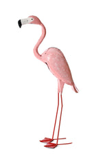 Small Pink Recycled Metal Flamingo Sculpture