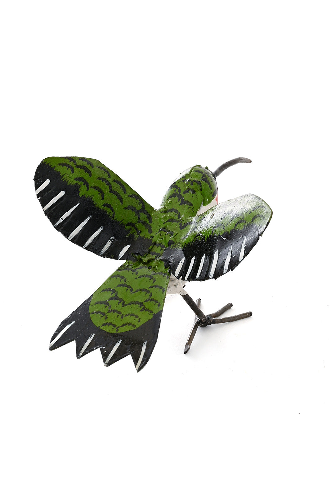 Ruby Throated Hummingbird Recycled Metal Sculpture