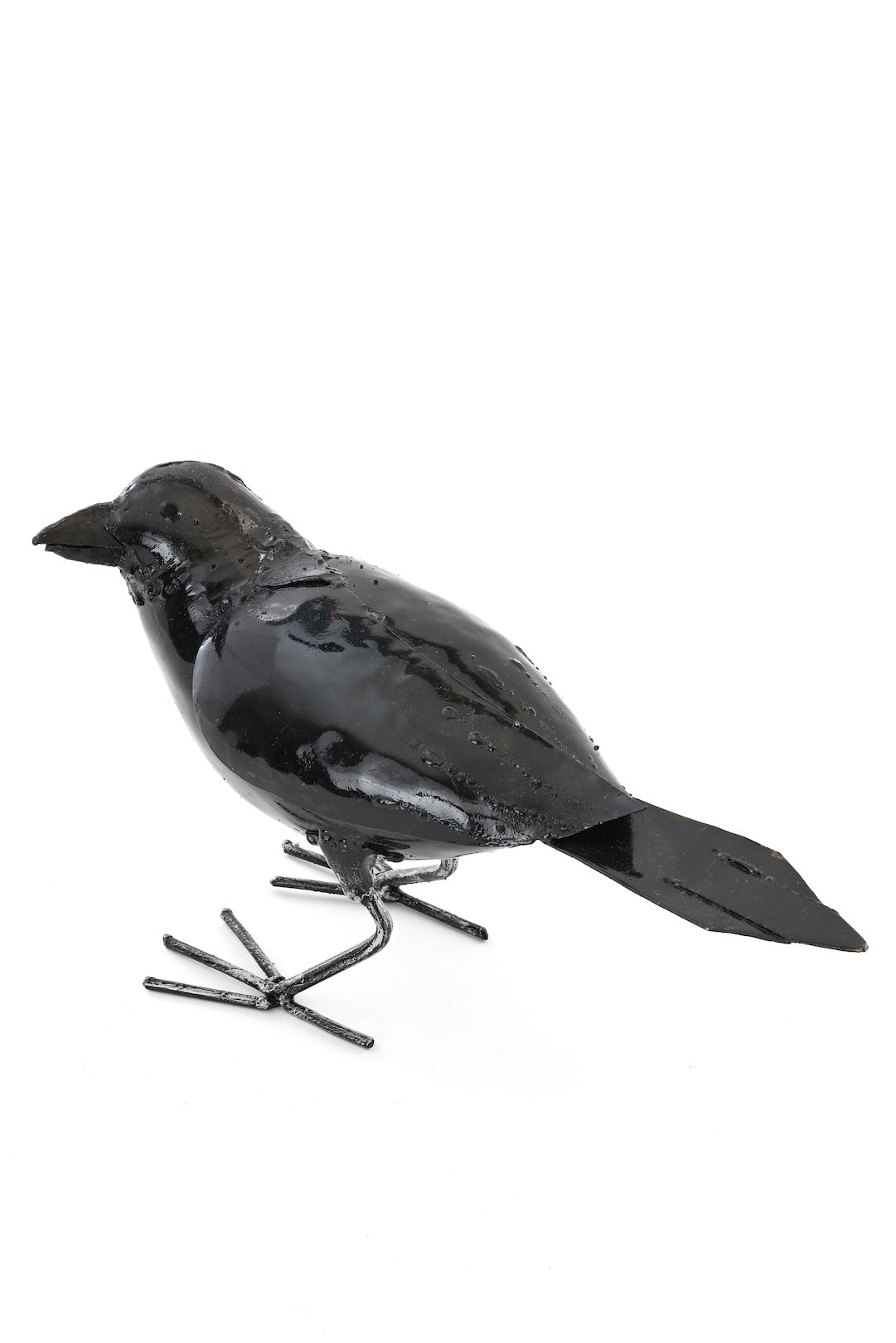 Recycled Metal Crow Sculpture