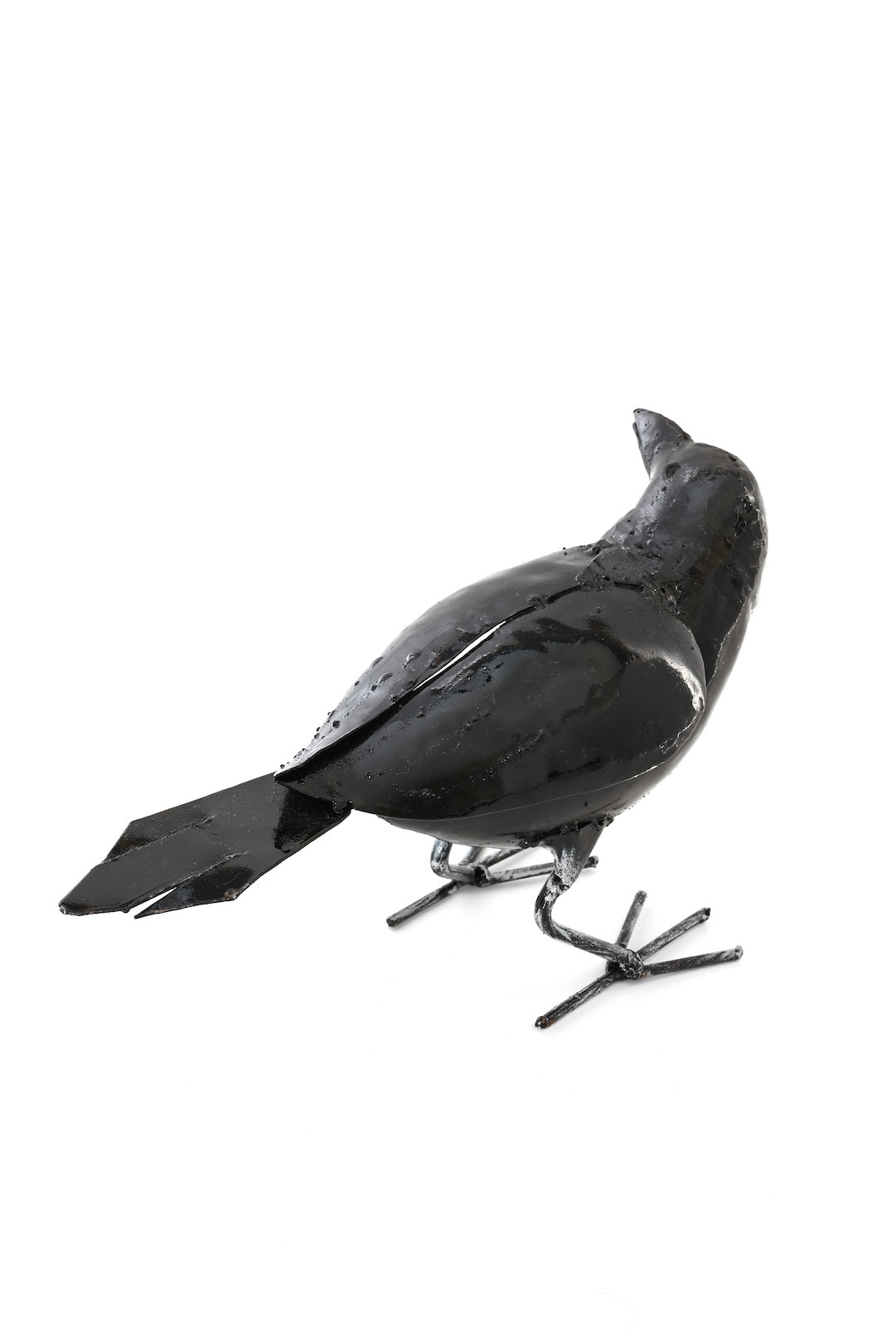 Recycled Metal Crow Sculpture