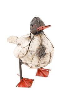 Small Fluffy Duck Recycled Metal Sculpture