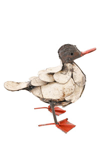 Small Fluffy Duck Recycled Metal Sculpture
