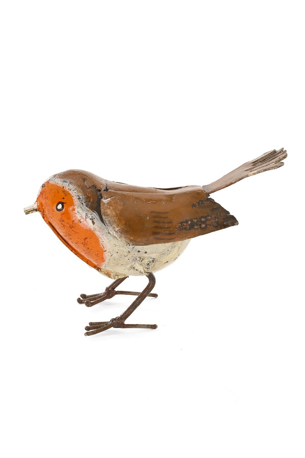 Recycled Metal Robin Sculpture
