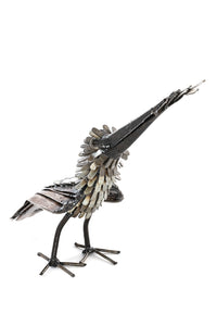 Kingfisher with Fish Recycled Metal Sculpture