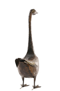 Poised Swan Recycled Metal Sculpture