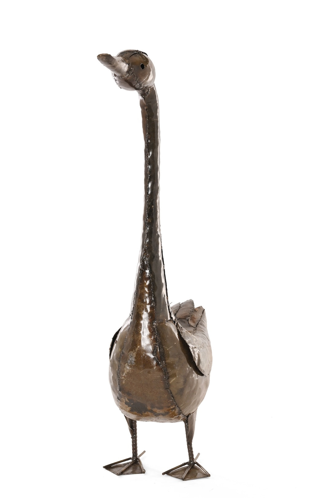 Poised Swan Recycled Metal Sculpture
