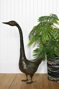 Poised Swan Recycled Metal Sculpture