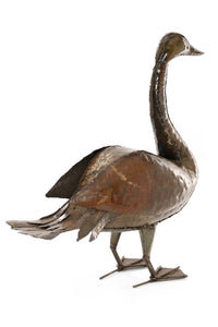 Watchful Goose Recycled Metal Sculpture