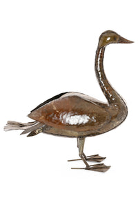 Watchful Goose Recycled Metal Sculpture