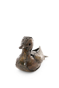 Recycled Metal Resting Baby Gosling