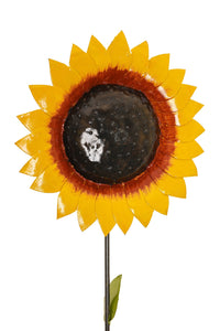 Large Recycled Metal Sunflower Garden Stake