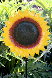 Large Recycled Metal Sunflower Garden Stake