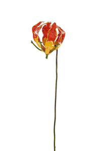Small Recycled Metal Fire Lily Garden Stake