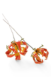 Small Recycled Metal Fire Lily Garden Stake