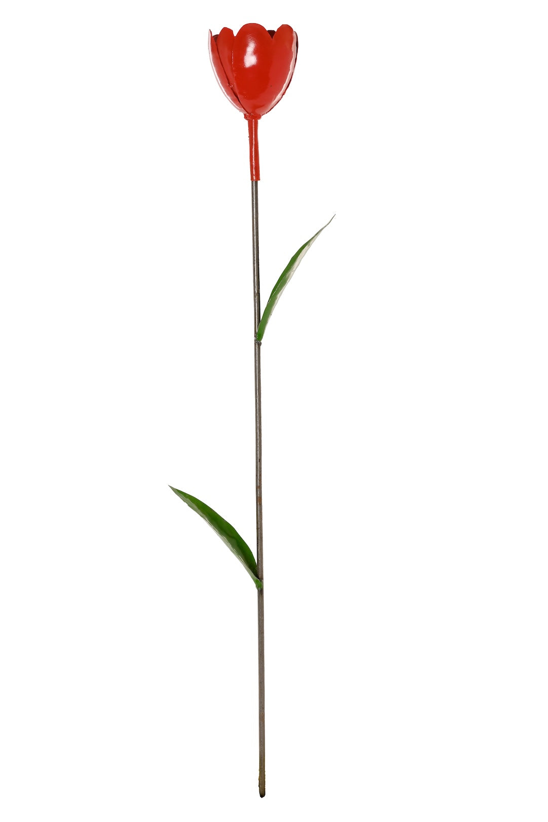 Red Metal Tulip Garden Stake