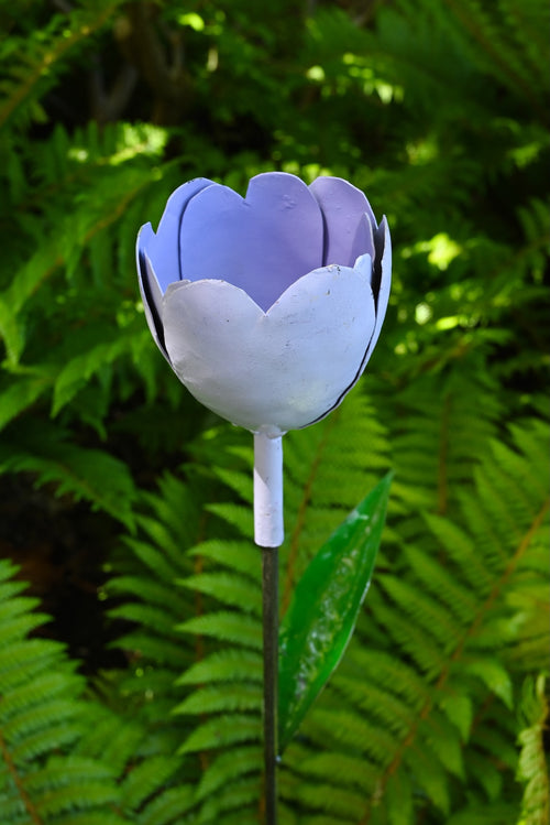 Purple Metal Tulip Garden Stake