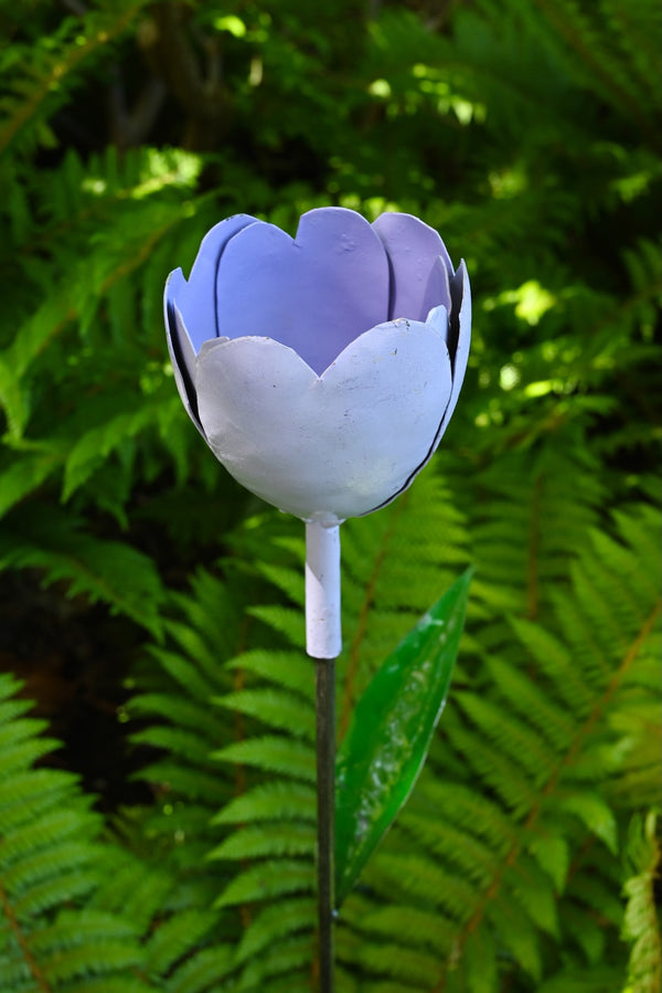 Purple Metal Tulip Garden Stake