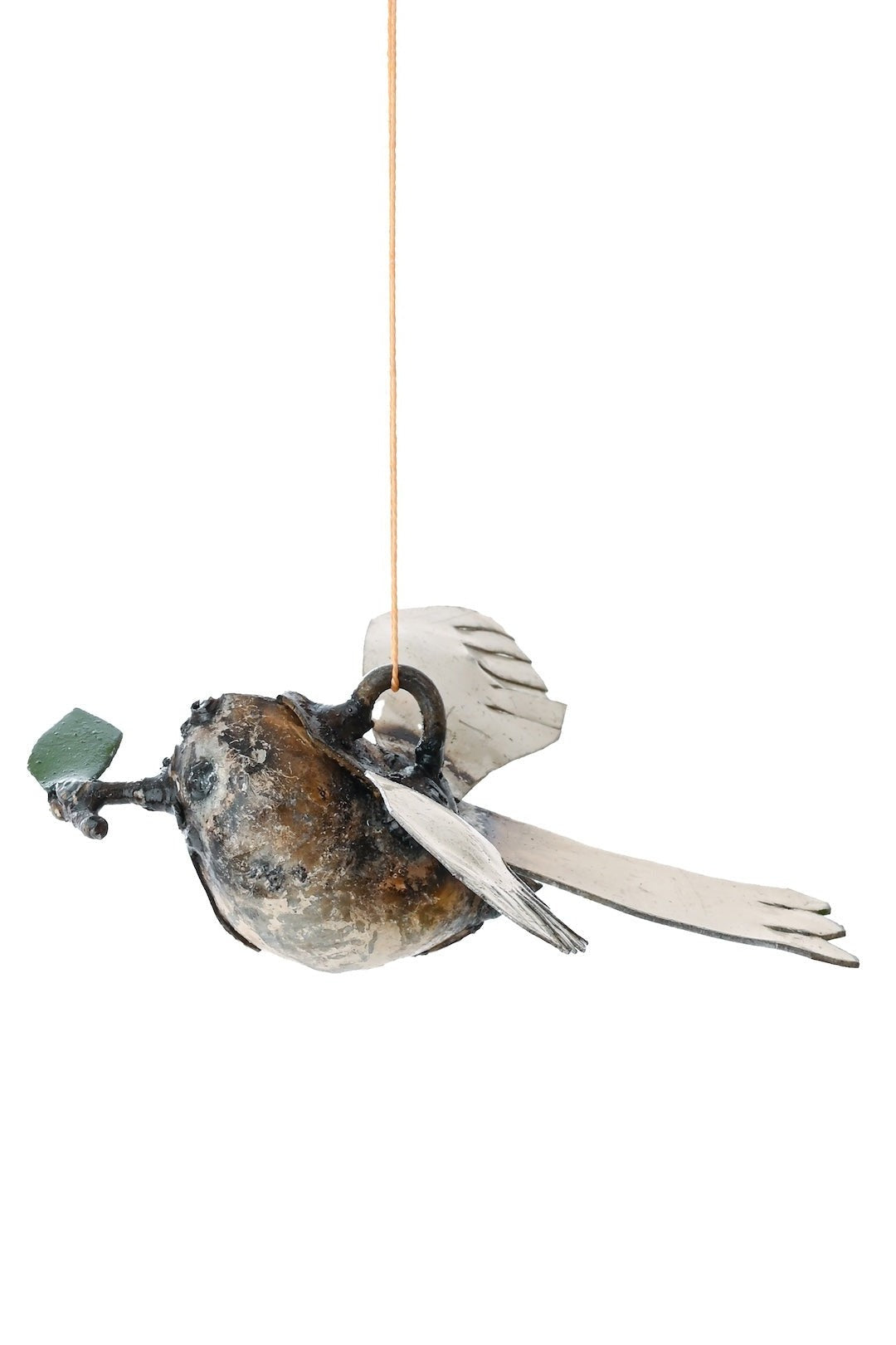 Recycled Metal Dove of Peace Hanging Sculpture