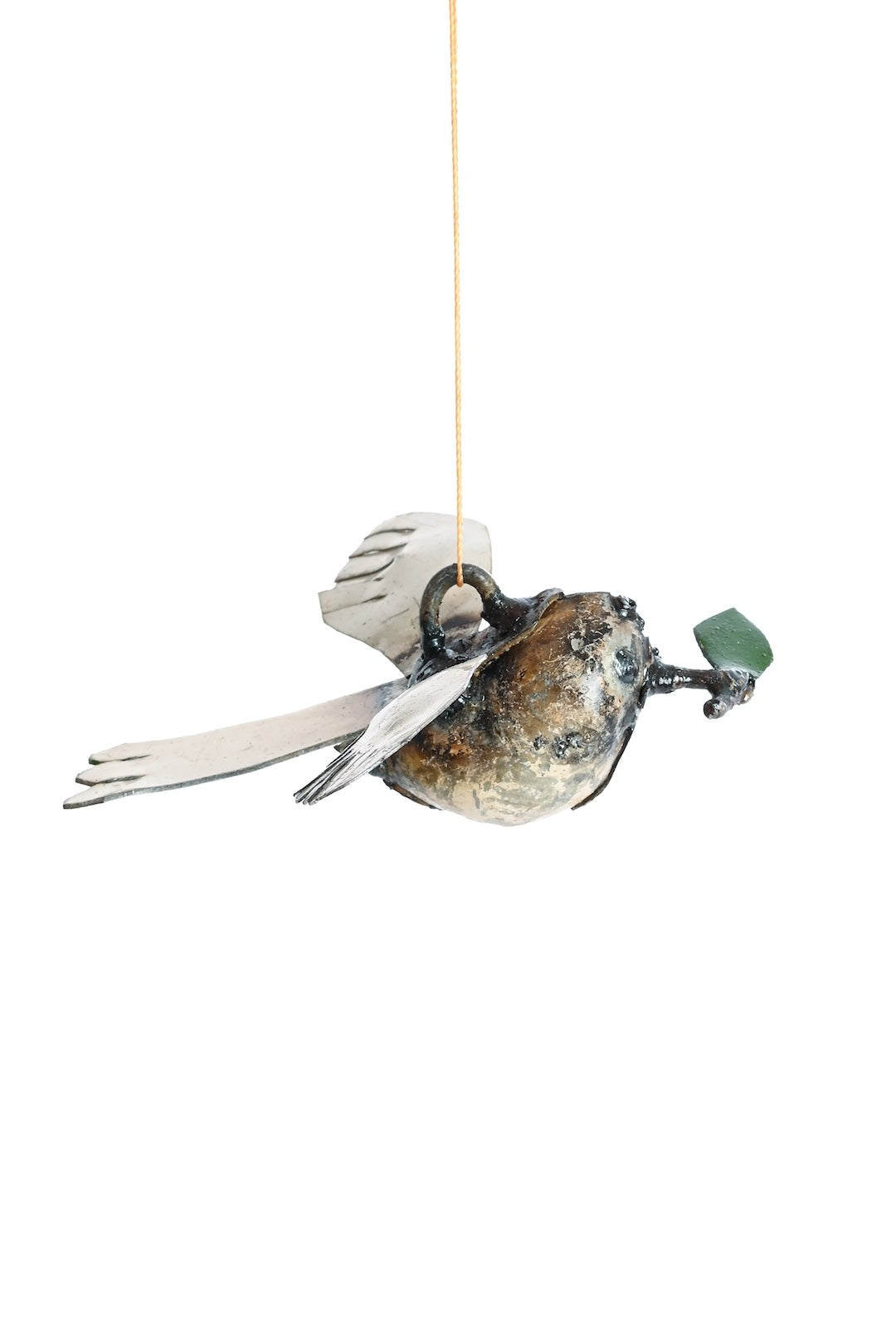 Recycled Metal Dove of Peace Hanging Sculpture