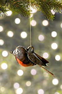 Recycled Metal Robin Hanging Sculpture