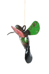 Recycled Metal Hummingbird Hanging Sculpture