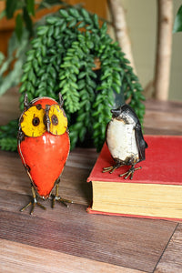 Small Recycled Colorful Metal Owl