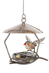 Recycled Metal Hanging Bird Nest Sculpture