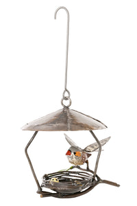 Recycled Metal Hanging Bird Nest Sculpture
