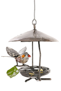 Recycled Metal Hanging Bird Nest Sculpture