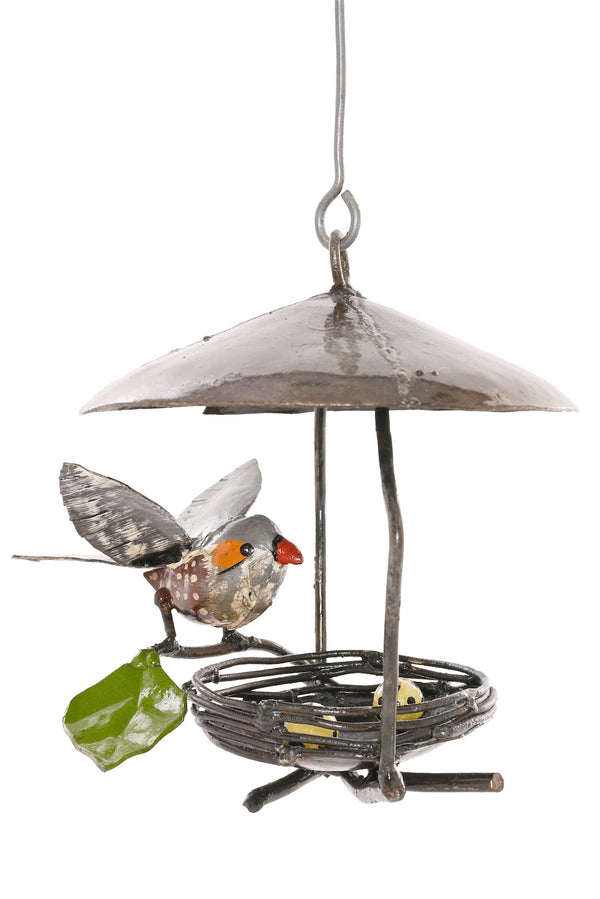 Recycled Metal Hanging Bird Nest Sculpture