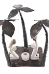 Zimbabwean Springstone & Metal Palm Tree Nativity Scene