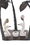 Zimbabwean Springstone & Metal Palm Tree Nativity Scene