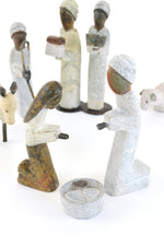 Zimbabwean Serpentine Stone 8-Piece Nativity Scene