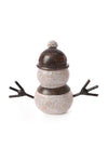 Small Stone and Metal Snowman Sculpture