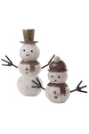 Small Stone and Metal Snowman Sculpture