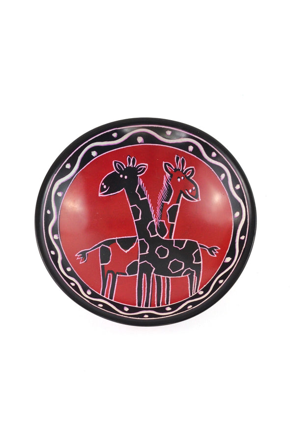 Friendly Giraffes Soapstone Bowl
