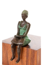 Seaside Scholar Burkina Bronze Sculpture