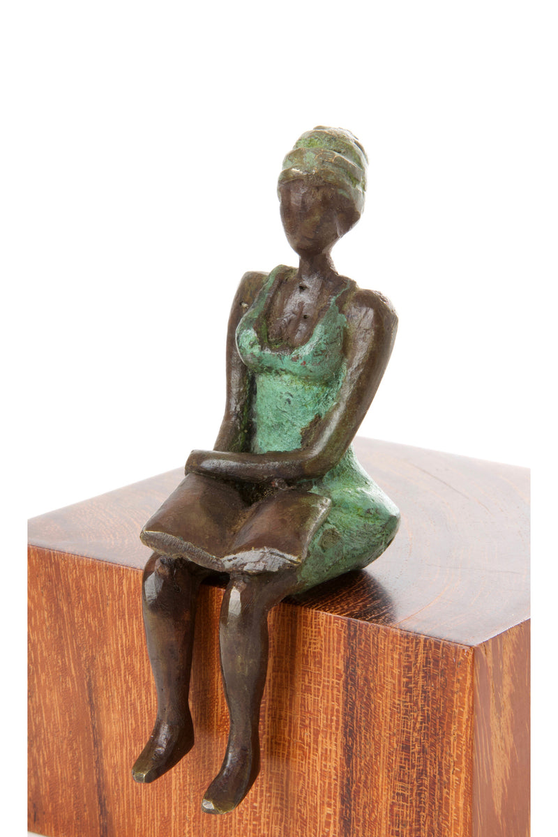 <i>Seaside Scholar</i> Burkina Bronze Sculpture