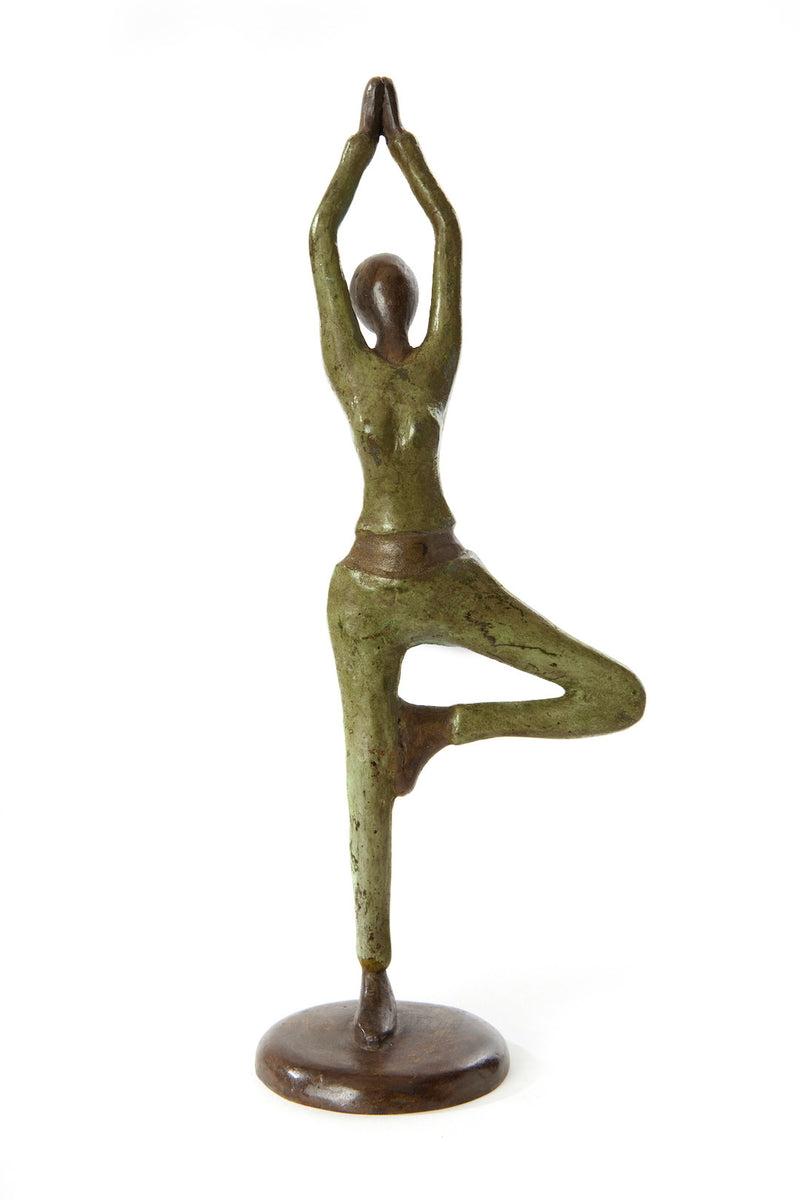 Burkina Bronze Yoga Tree Pose Sculpture