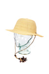 Natural Ghanaian Short Brimmed Straw Hat with Strap